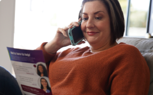 Patient on the phone receiving Acthar Patient Support