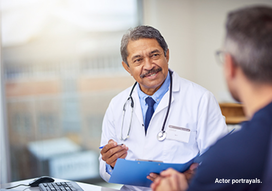 Doctor talking with patient